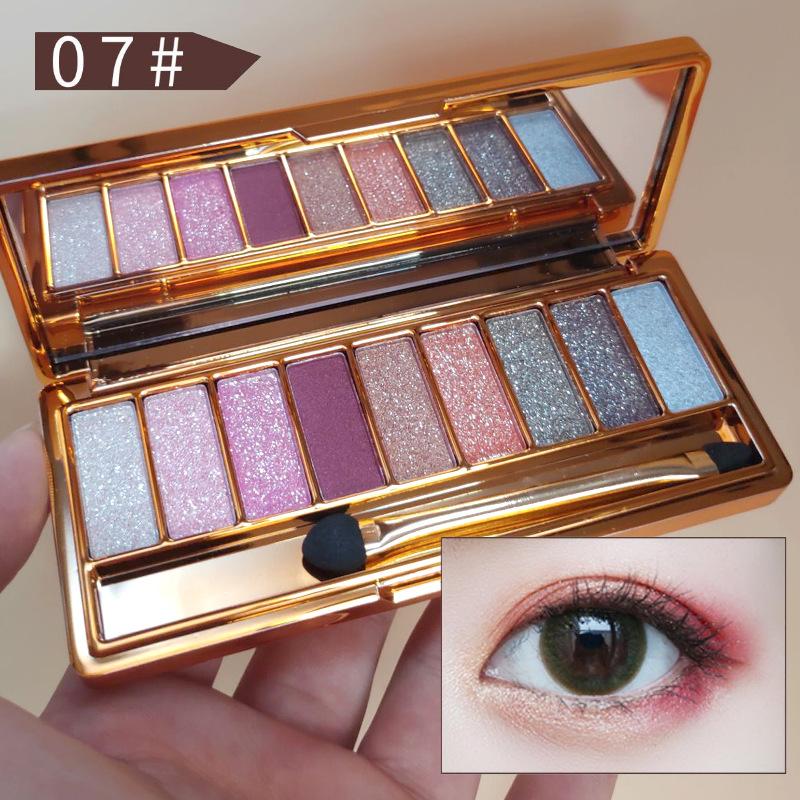 9 Color Eye Shadow Fine Shimmering Pearly Shimmering Super Shimmery Mashed Potato Texture Eye Shadow