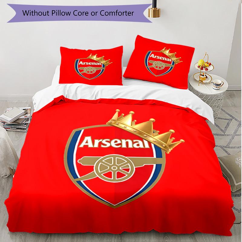 3pcs Duvet Cover Set (1*Duvet Cover + 2*Pillowcase, Without Core), football team.C Print Soft All‑Season Bedding Set, Home Bedroom Decor Gift