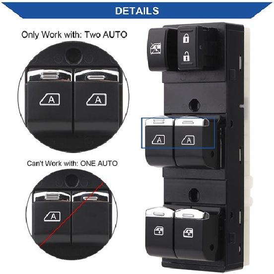 Power Window Switch Control Button For Nissan Altima 2007-2012 Orange LED 2 AUTO
