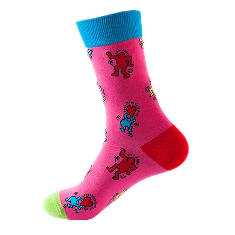 46 моделей хлопковых модных геометрических деловых мужских счастливых носков унисекс для мальчиков гребенные хип-хоп уличные скейтборды смешные высокие носки