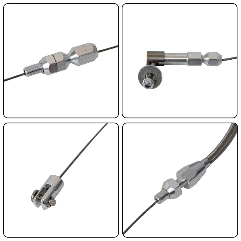 Stainless Steel Universal 24"/36'' Throttle Gas Cable & Spring Set Street Hot Rod Performance For Ford Chevy Silver
