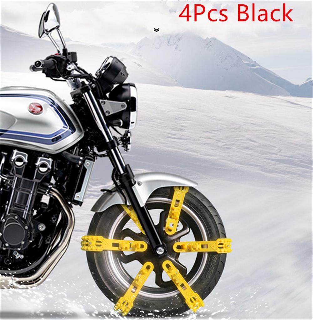 4× Мотоциклетная Велосипедная Шина Колеса Противоскользящая Снежная Цепь 60см Черные Нескользящие Цепи