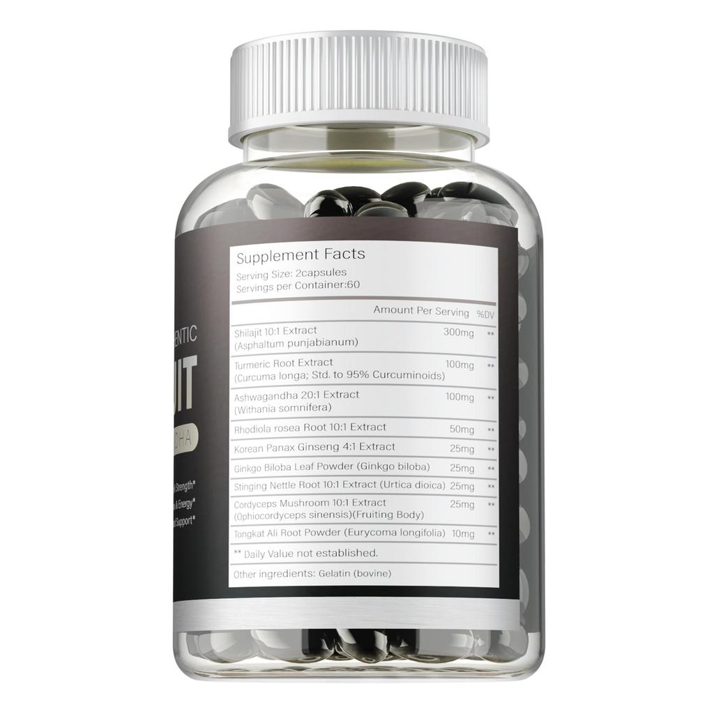 Shilajit - Ashwagandha, Turmeric - Boosts Endurance and Energy, Balances Mood
