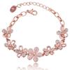 Pink 1 PC Rose Gold Women Bracelet Cat's Eye Opal Flower Chian