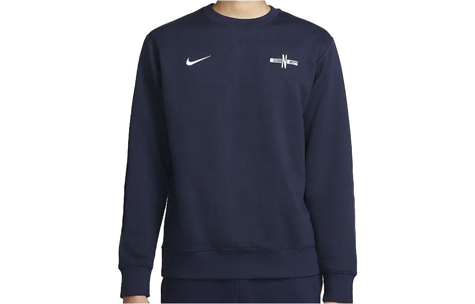 Nike Толстовки Мужские Темно-синие С круглым вырезом Умеренные Обычный крой DR9141-451