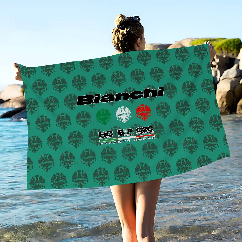 B-Bianchi Велосипедный Логотип Пляжное Полотенце Для Детей Полотенце Для Ванной Полотенце Для Бассейна Подарок На Отпуск Пикник Полотенце Подарок На Вечеринку