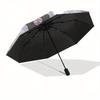 Kuromi,Cute Automatic Folding Umbrella-Simple 8-Rib Design, Bright Cartoon Pattern, Durable Iron Frame, Suitable For Travel, Outdoor, Beach-