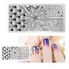 1 шт., прямоугольный шаблон для дизайна ногтей, 12X6 см, оригами, кружево, виноградная лоза, цветы, листья, дизайн изображений для девочек, DIY пластина для штампов для ногтей