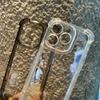 Роскошный противоударный чехол для iPhone 15 14 13 12 11 Pro Max с гальванической кнопкой-бампером, задняя крышка для телефона, прозрачная и черная