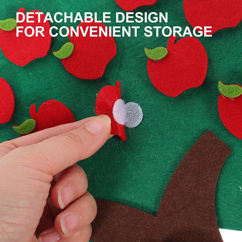 Детский пазл из фетра, нетканый материал, фруктовое дерево, цифровые игрушки Монтессори, интеллектуальное образование в раннем детстве, детские игрушки TMZ