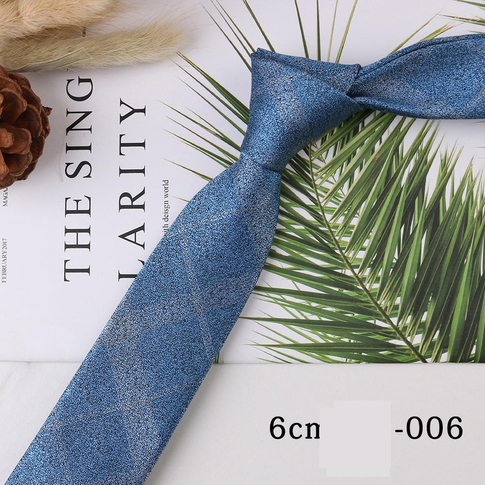 Men's Trend Business Casual Narrow 6cm Polyester Jacquard Tie Solid Color Striped Tie