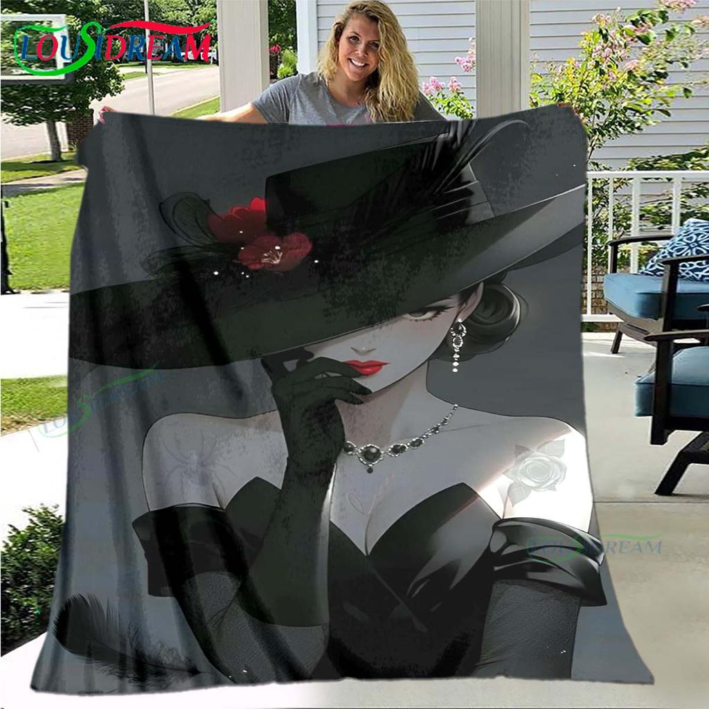 Fashion New Woman-Sexy Pattern Blanket Flannel Thin Blanket Portable Home Travel Office Lunch Break Blanket Birthday Gift