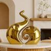 Beautiful Golden Elephant Couple for Home Decor (Pack of 2, Golden)