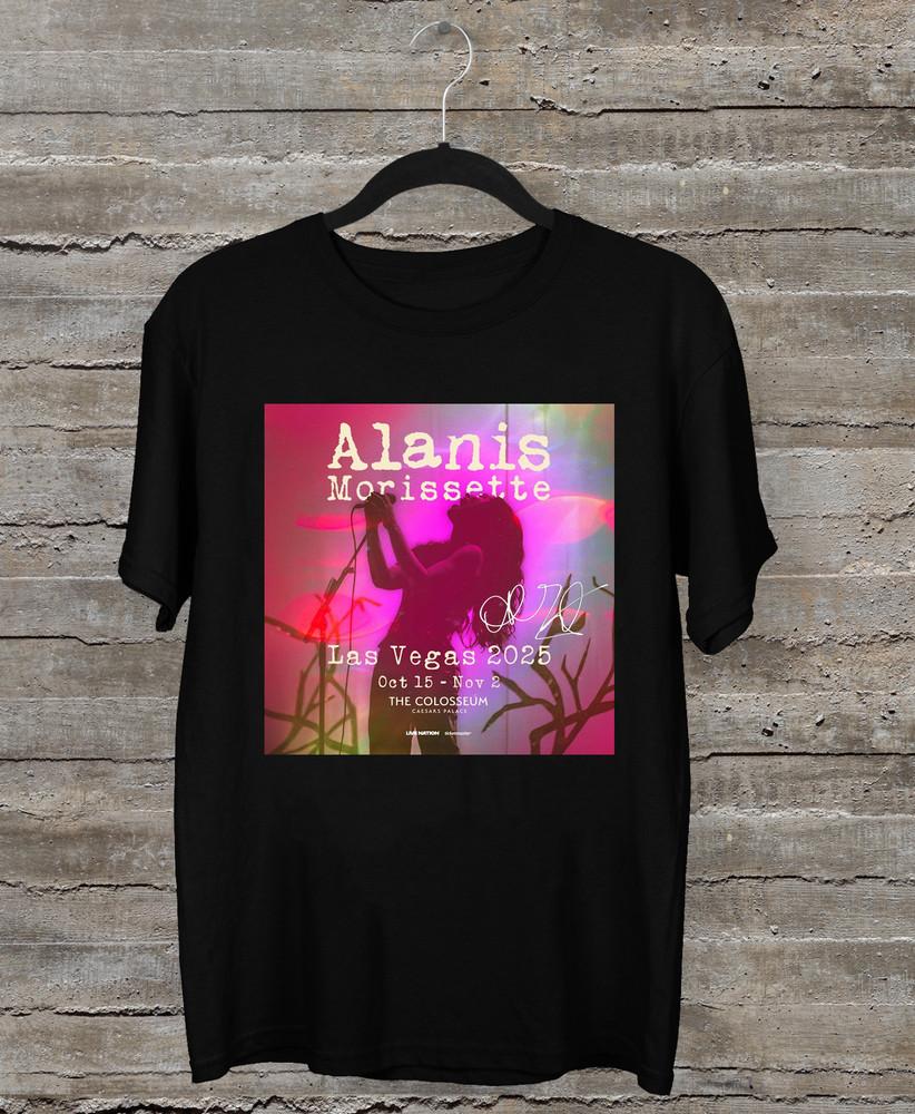 НОВАЯ футболка Alanis Morissette 2025 Лас-Вегас Черная Все размеры AR1270 Унисекс Футболка