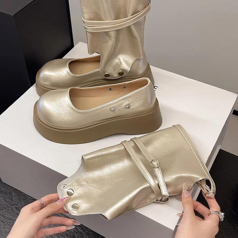 Женские крутые ботинки сандалии до середины икры на плоской подошве платформа летняя новинка 2025 тренд повседневные женские сандалии бренд zapatillas mujer