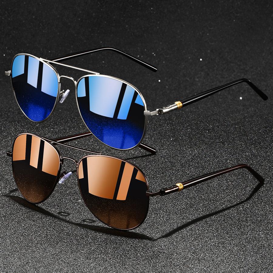 2 PCS Fashion Vintage Oval Sunglasses Men Women Fishing Driving Man Luxury Brand Designer Sun Glasses Anti-Glare Retro Eyewr