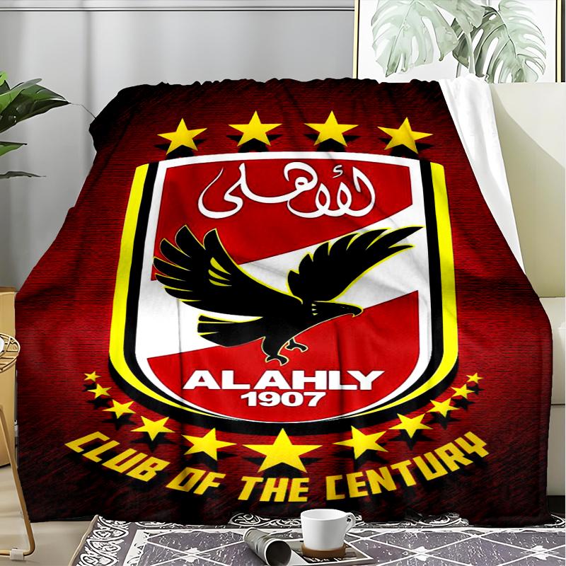 1PC Al Ahly FC Printed Soft Flannel Blanket Throw for Adult Bedroom Living Room Sofa Camping Travel Fan gifts Christmas Gifts