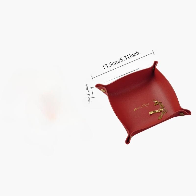 Nordic Style Leather Storage Tray Desktop Organizer For Key Jewelry Cosmetic Storage Box Folding Organizer Home Decoration