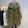 Autumn/Winter Down Jacket Women's Clothing Big Fur Collar Thicken Parka Female Solid Casual Loose Long Down Coats