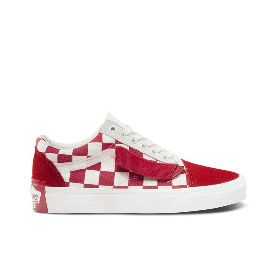 Vans Су Вукоу Х Серия Old Skool Год Свиньи Липучки Легкие Низкие Кеды для Скейтборда Унисекс Красный Белый Шахматная клетка VN0A38G1SHJ