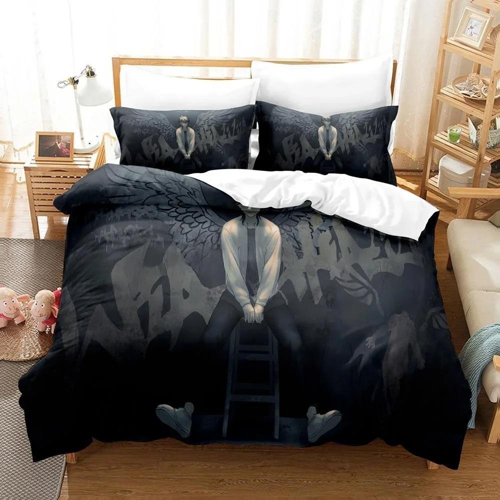 Comfortable Anime Print Bedding Set With Duvet Cover And Pillowcases Single Twin Full Q-Queens King Sizes For All Ages