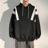 Spring and Autumn New Trendy Brand Casual Hooded Loose Sweater Men's Color Matching Striped Long Sleeves