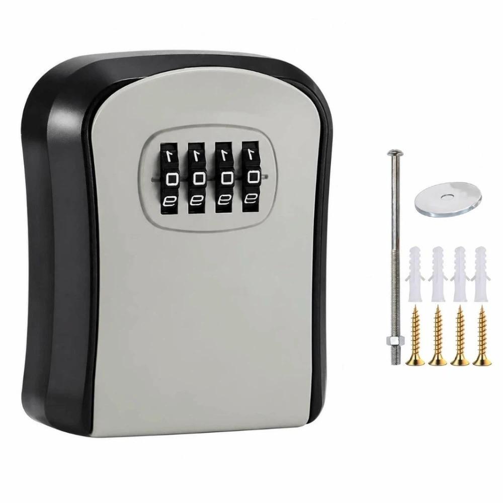 Wall Mounted Key Lock Box Sturdy Combination Lock Box Key Safe Storage Construction Site