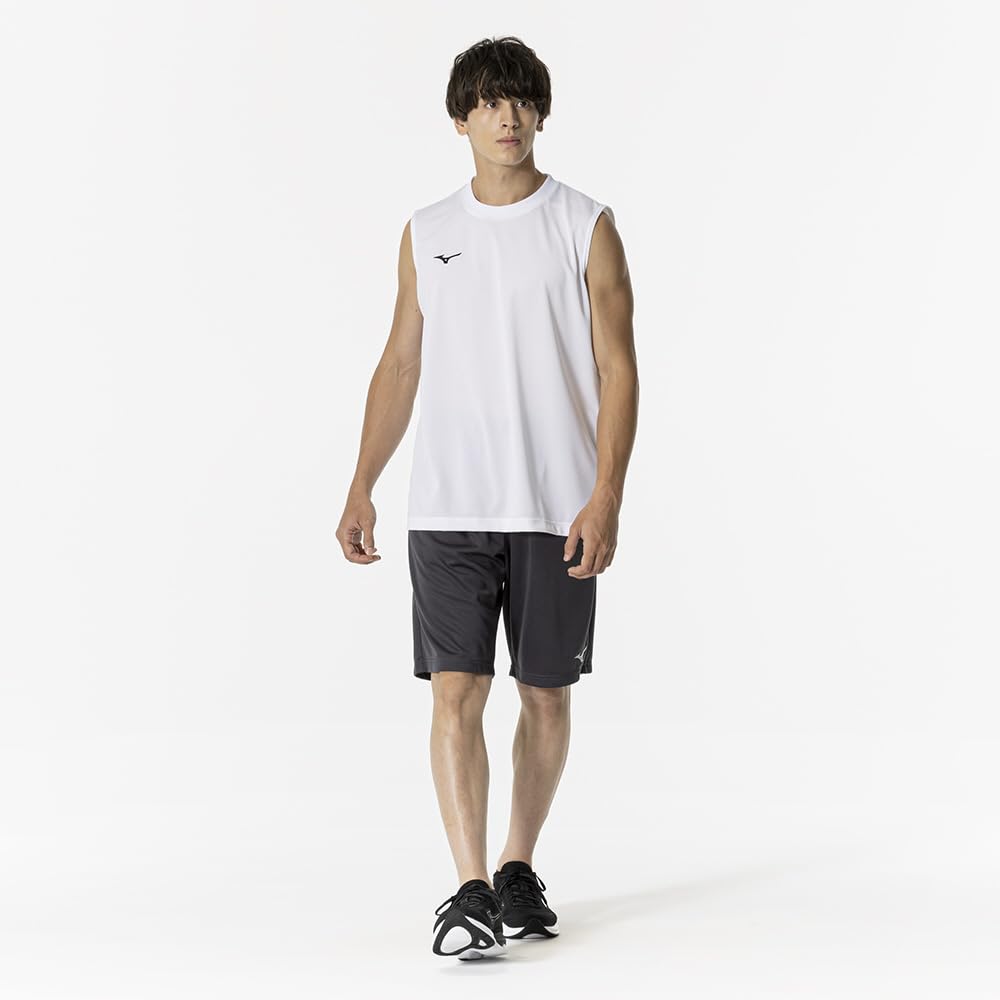 Mizuno Мужская майка без рукавов NaviDry Training Tank UPF, с U-образным вырезом, влагоотводящая, быстросохнущая, 15, бело-черная