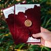 Elegant Claret Red Velvet Wedding Invitation with Wax Seal