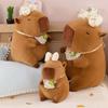 Bow Capybara Plush Doll Simulation Capibara Fluffty Doll Cute Capybara Plush Toy Home Decor