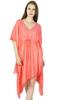 Bimba Женский асимметричный хлопковый кафтан из персикового вискозного кафтана с помпоном для пляжа