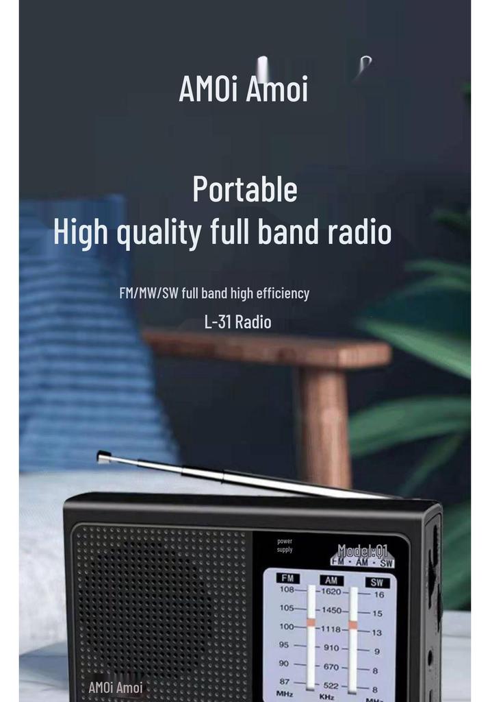 Vintage FM Radio: Rechargeable, Full Band, Monophonic, Plastic