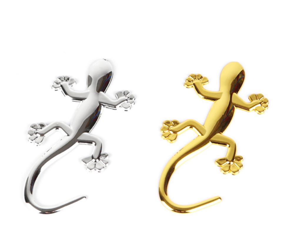 3D Lizard Gecko Car Sticker PVC Chromed Badge Emblem Sticker Decal Waterproof Reflective Stickers Car Styling Decor Accessories