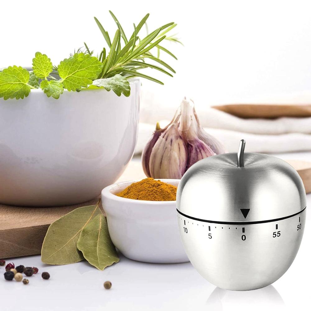 Милый кухонный таймер-будильник из нержавеющей стали в форме яйца, визуальный, на 60 минут, с напоминанием об обратном отсчете