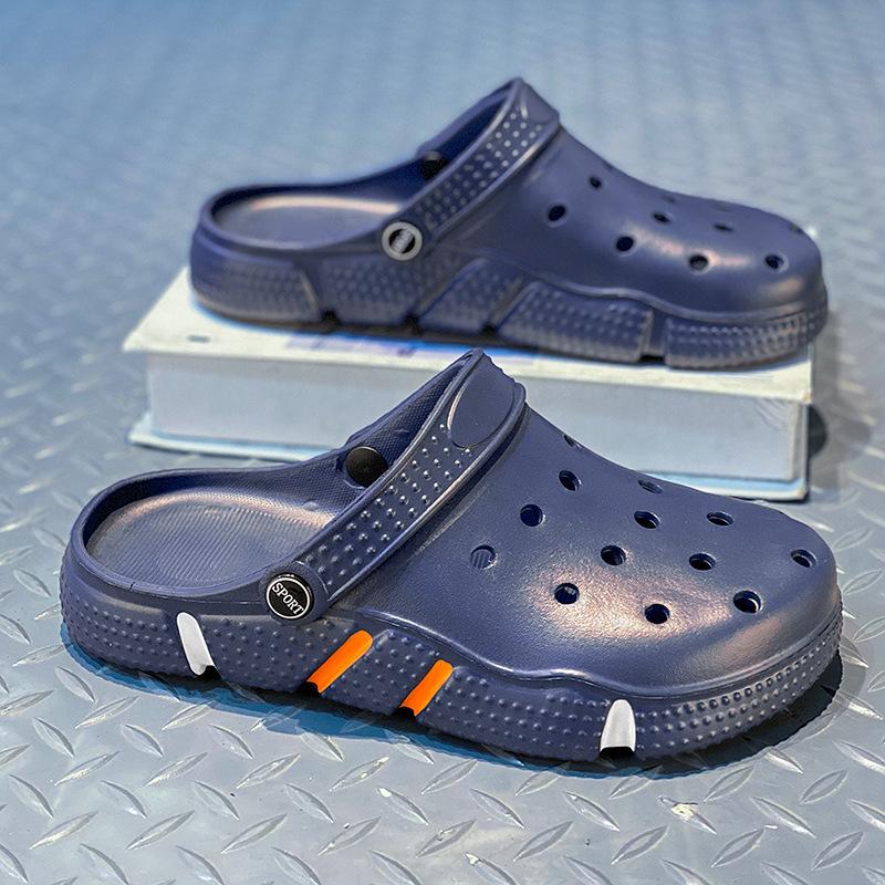 Туфли с дырками женские летние нескользящие на толстой подошве очень большого размера шлепанцы женские ощущение ходьбы по говну модный тренд пляжные сандалии