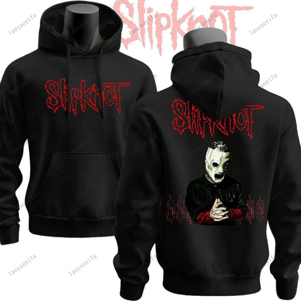 Зимние Винтажные Slipknot Готовься к туру Hell Черные Худи Хэви-метал Рок-группа Мужчины Хип-хоп Эстетика Толстовка Мужская Одежда