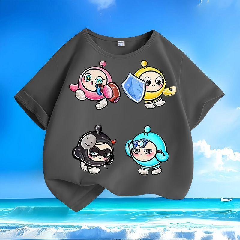 Модная детская футболка для вечеринки в форме яйца, летний повседневный топ для мальчиков и девочек