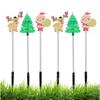 6PCS Movable Christmas Lights LED Waterproof Christmas Pathway Lights Santa Claus Ground Plug Lights For Porch Gardens Paths