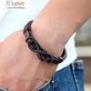 Stainless Steel Leather Bracelet Infinity Logo Special Popular Pattern Men 'S Bracelet Diy Size Valentine 'S Day Jewelry Gift