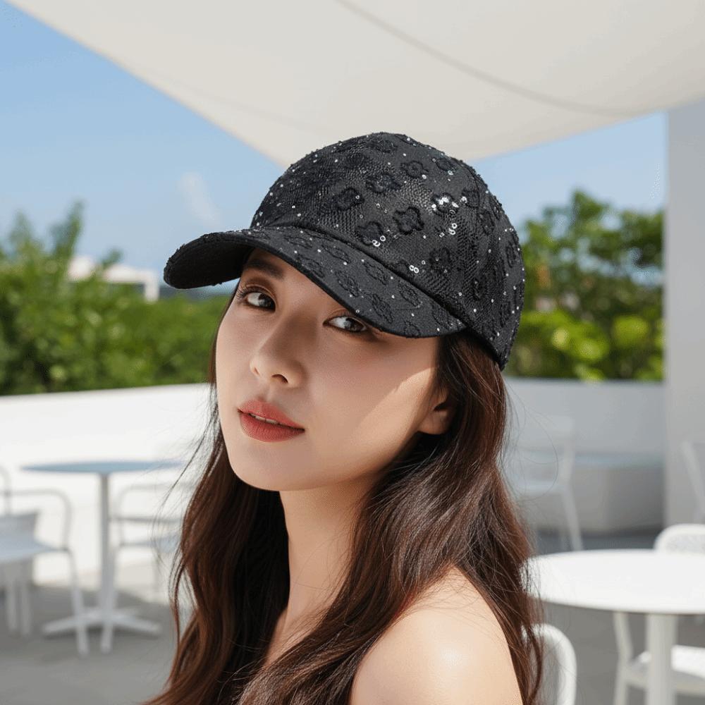 Flower Lace Baseball Cap Breathable Mesh Visor Hat Mesh Cap Sun Hat Beach Vacation