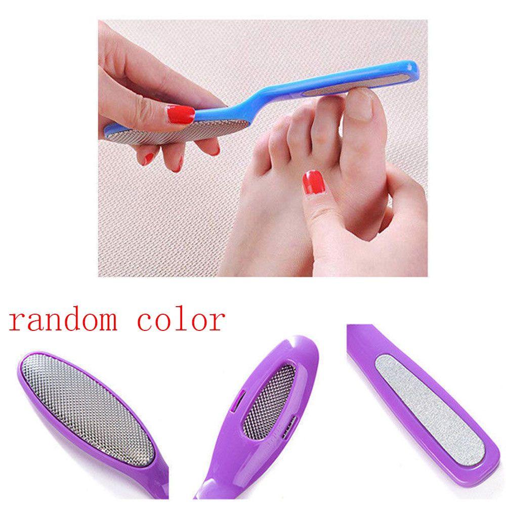 Двусторонняя пилка для педикюра из твердой нержавеющей стали для ног, удаление омертвевшей кожи