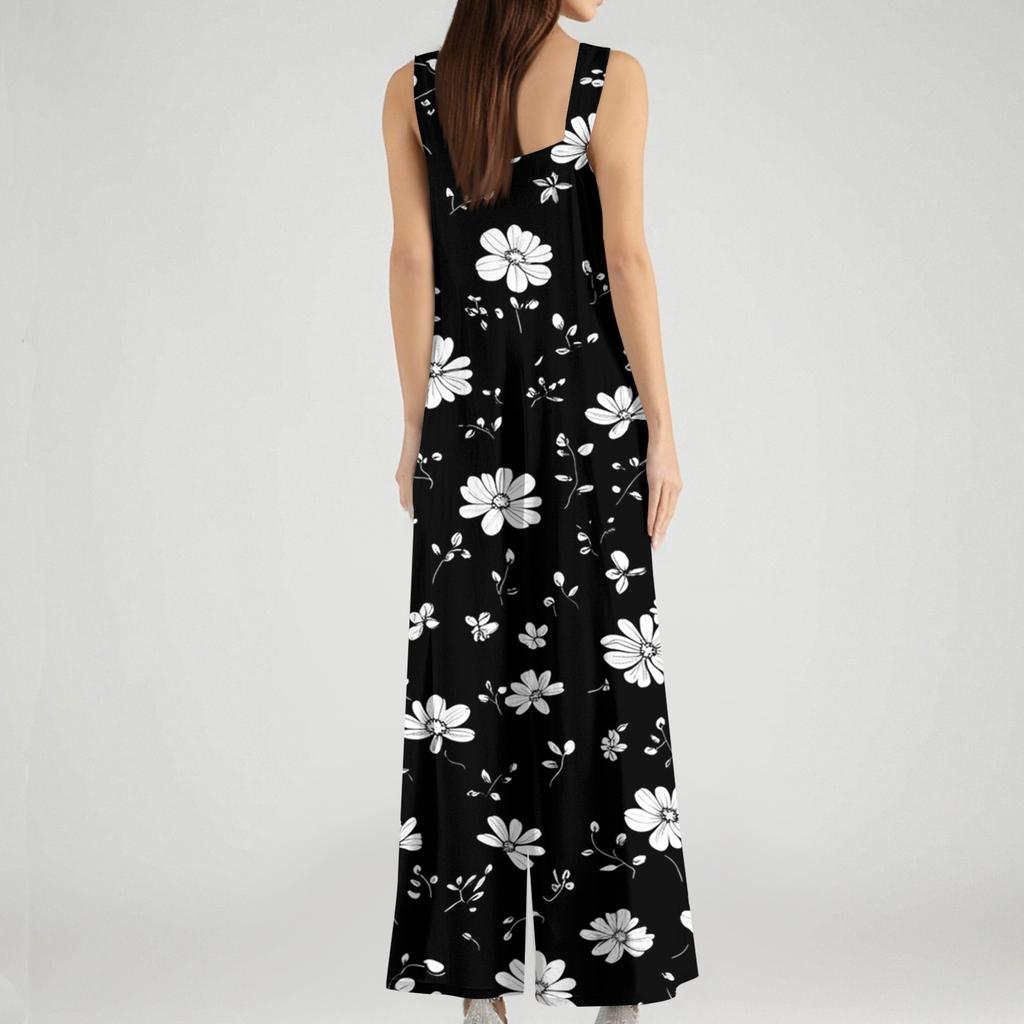 Женский комбинезон с принтом, повседневный свободный комбинезон