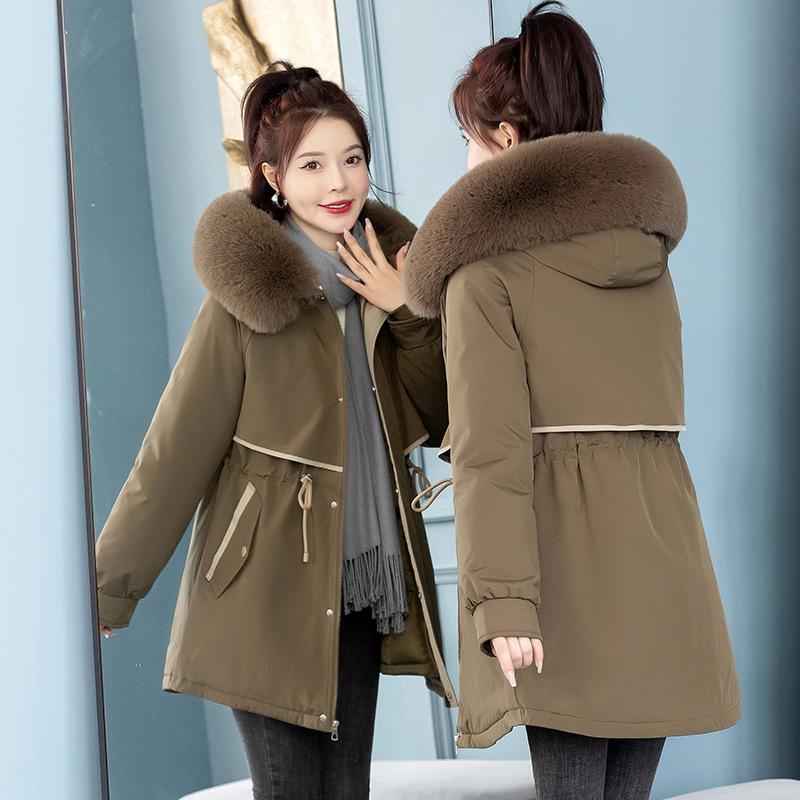 Pie Overcome Women's New Removable Liner One Clothes Three Wear Medium and Long Winter Big Hair Collar Pie Overcome Jacket