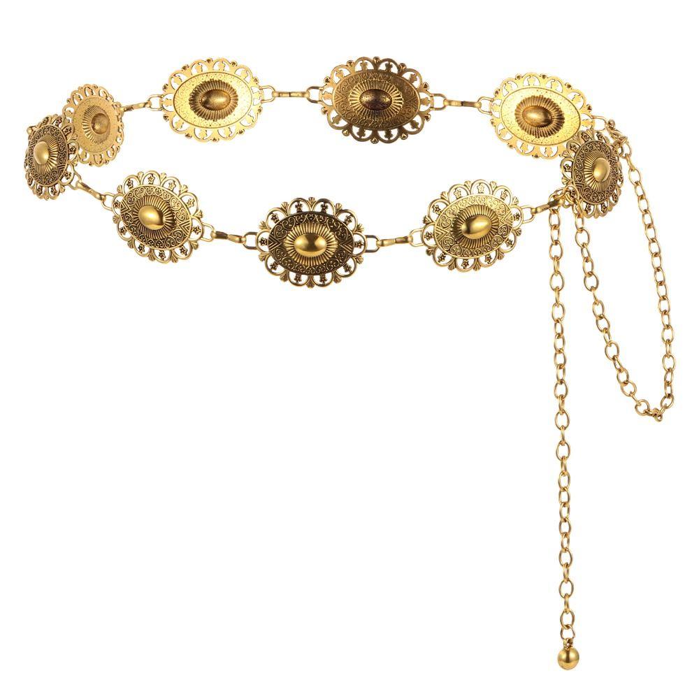 Skinny Chain Belt Adjustable Decorated Waist Belt Metal Waist Chain Belt for Dresses/Jeans/Sweater