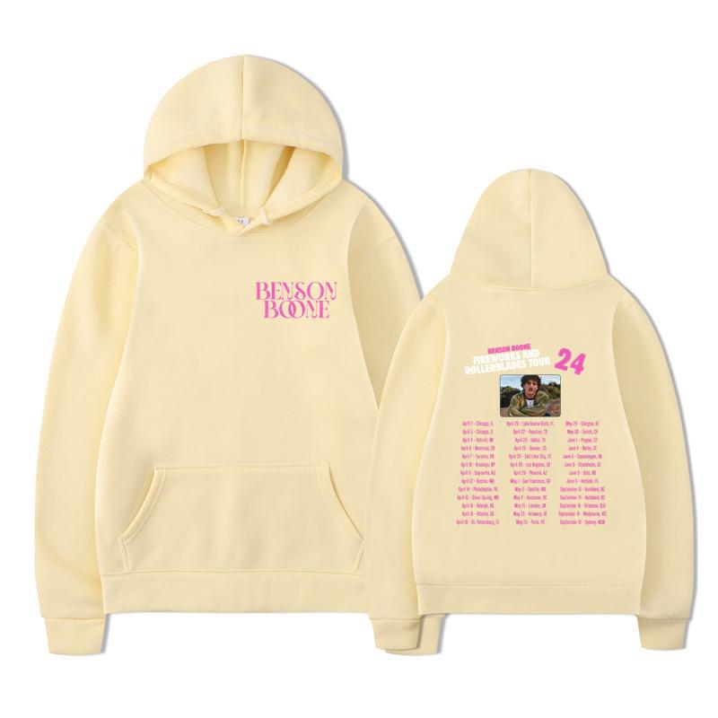 Benson Boone Hooded Sports Sweater Fireworks And Roller Skating Hooded Spring Street World Tour