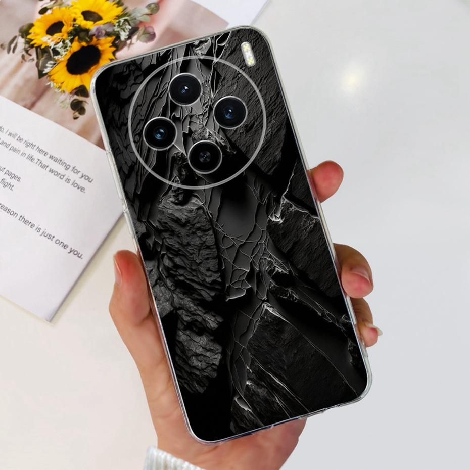 Для Vivo X100 / X100 Pro Модный чехол-бампер с металлическим узором в виде дракона для VivoX100 X 100pro 5G Мягкие силиконовые TPU чехлы для телефона