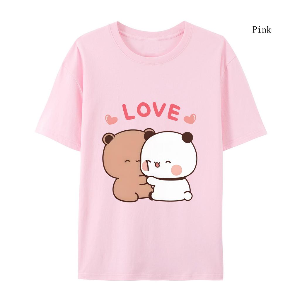 Милая мультяшная женская футболка с изображением медведя панды Bubu Dudu Kawaii Clothing Женская парная футболка Футболка Harajuku