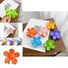 Stunning Floral Design Korean Style Hair Claw Clip In Lemon Yellow Deep Purple And Sky Blue
