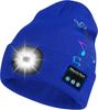 Bluetooth Beanie Hat with Light, Headlamp Cap with Headphones and Built-in Speaker Mic, Gifts for Men Women Teen