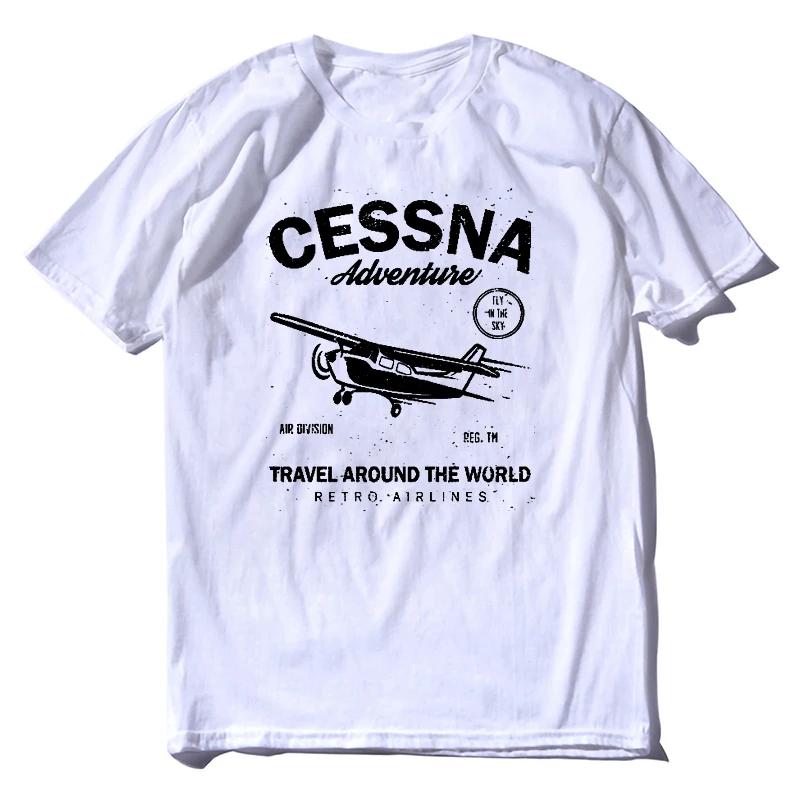 Футболка с принтом Cessna Leisure Biplane, Самолет, Приключения, Путешествие по всему миру, Мужские графические футболки, День отца